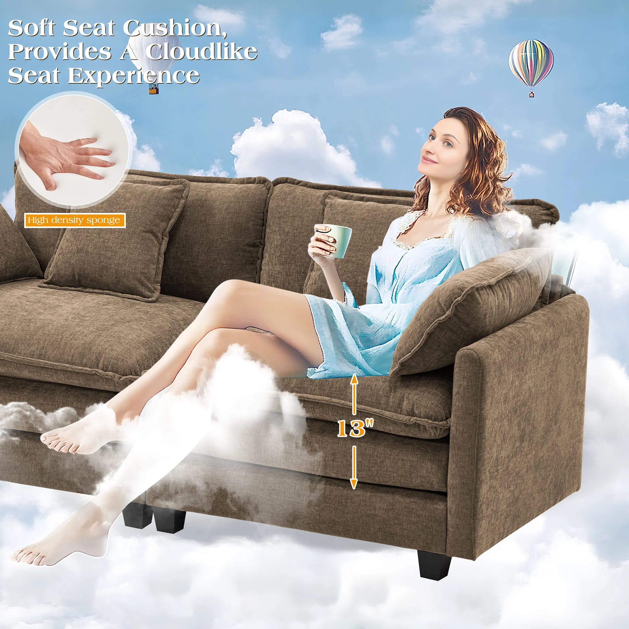 Luxury Thickened Cushion Modular Sofa