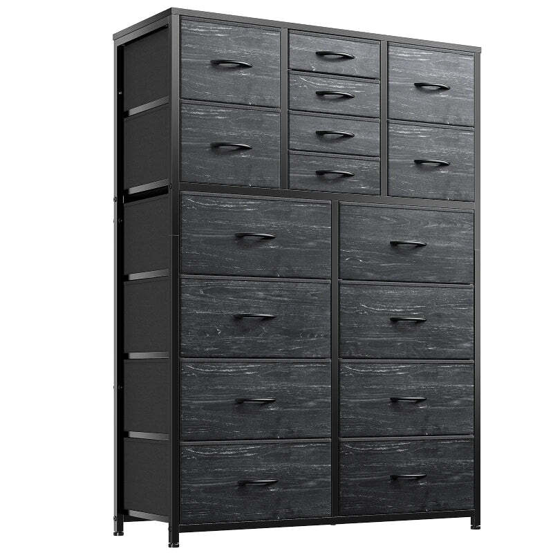 🔥Today's discount is only $32.99-🔥Enhomee Tall Dresser For Bedroom, 16 Deep Drawers Large Dresser, Brown Double Dresser, Chest Of Drawers For Closet, Highboy