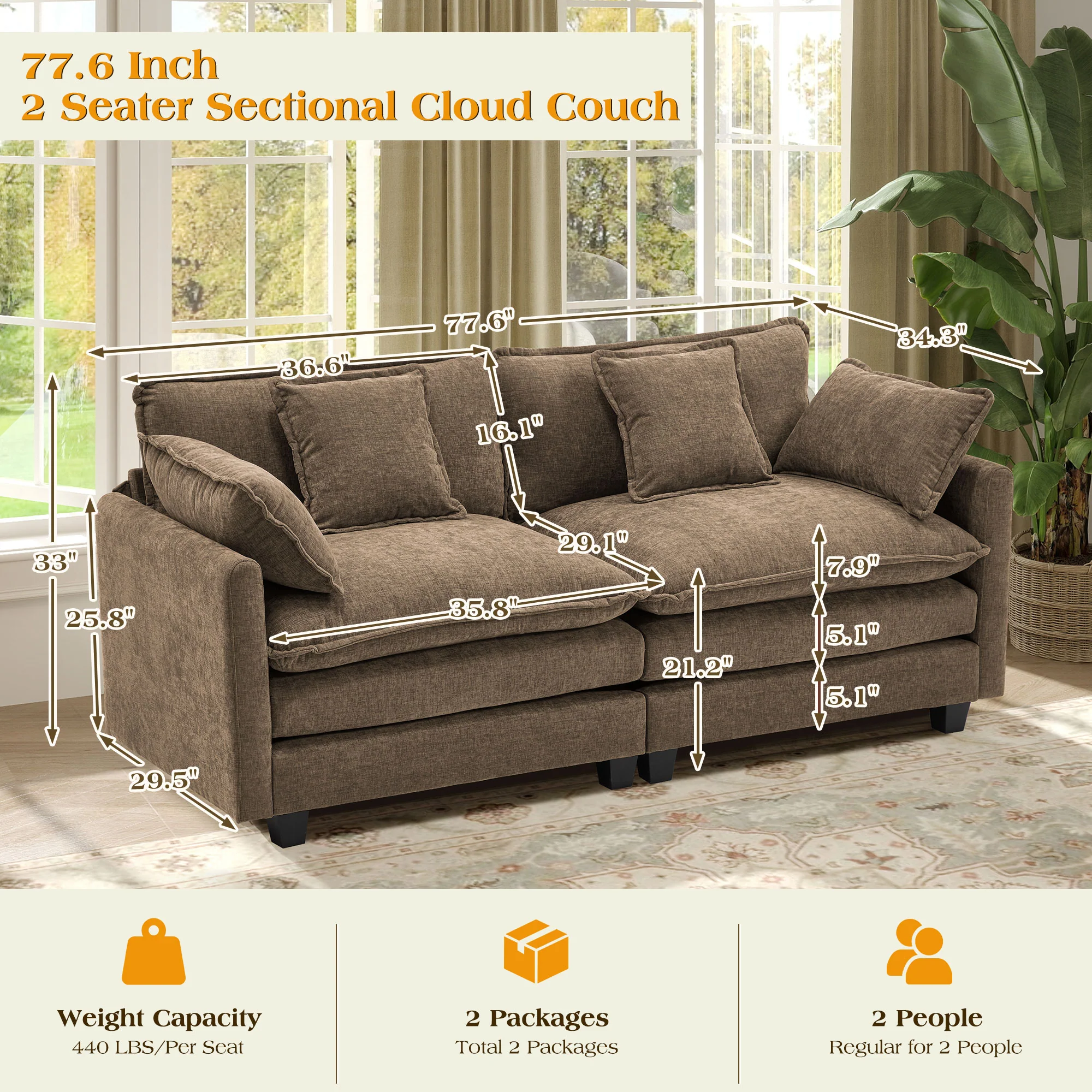 Luxury Thickened Cushion Modular Sofa
