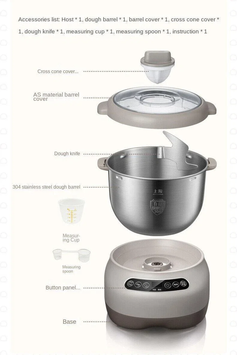 Automatic Bread Dough Maker: Automatic Mixing and Fermentation (with LCD Display)