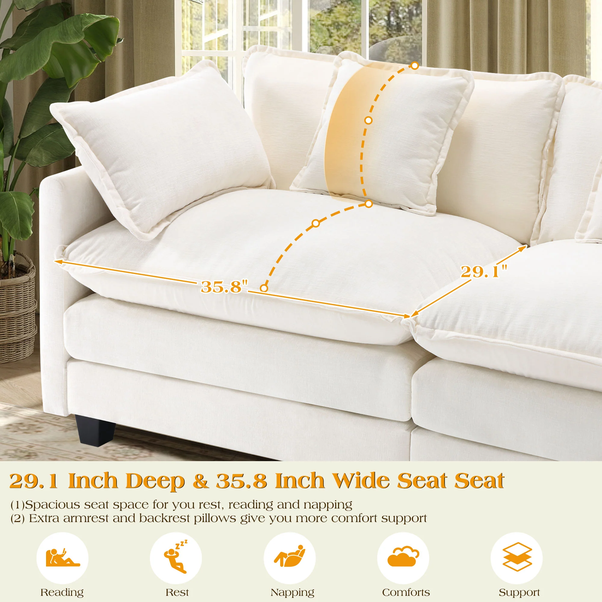 Luxury Thickened Cushion Modular Sofa