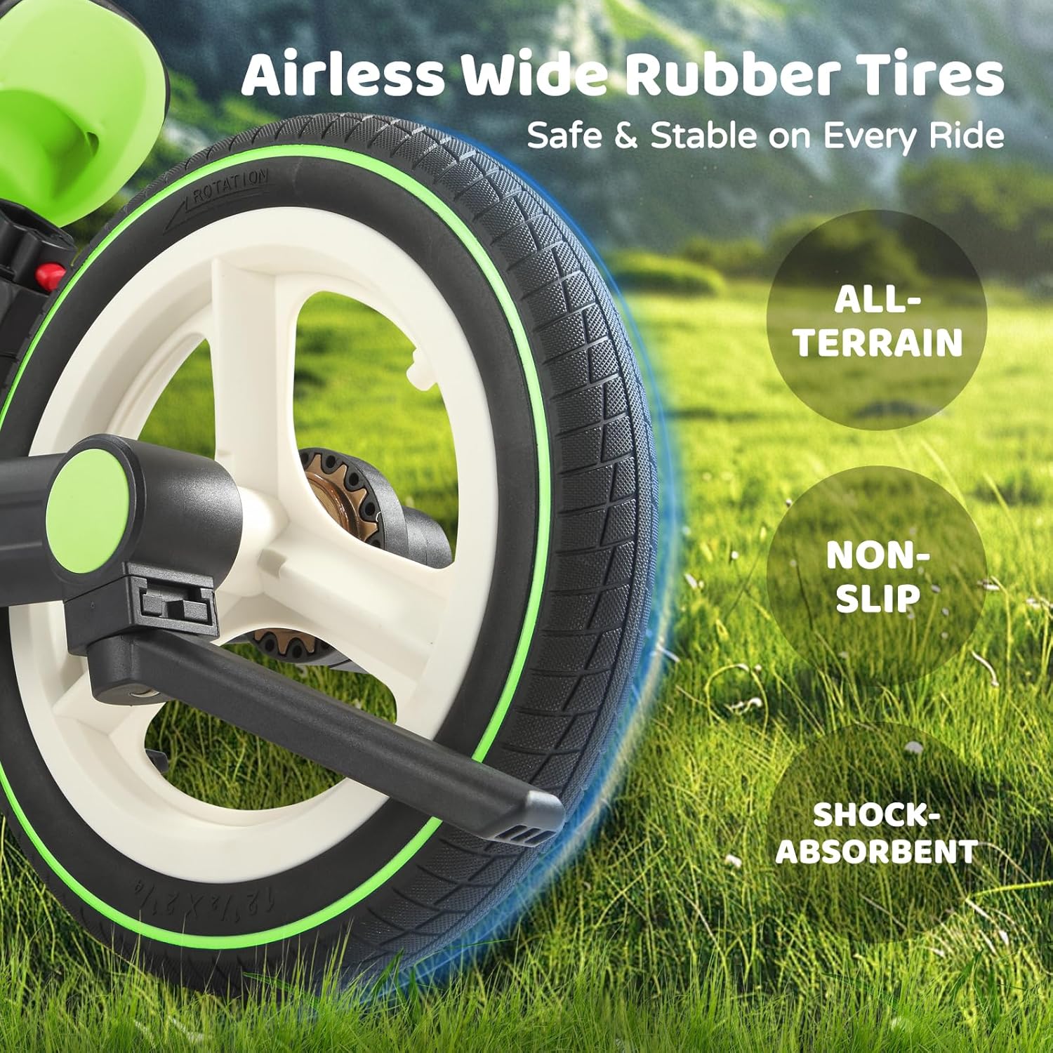 6-in-1 Toddler Bike & Stroller | Foldable Push Bike w/Training Wheels