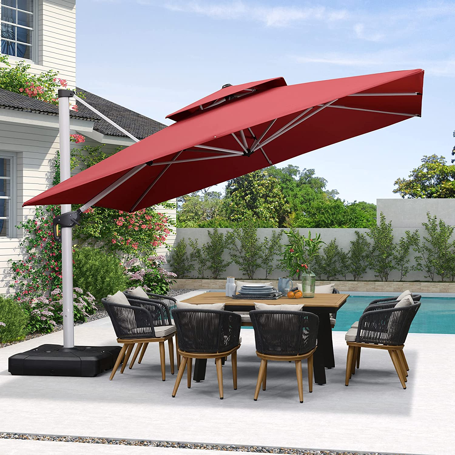 ⚡Clearance Sale $32.99⚡Solar Powered LED Patio Umbrella💥 GET FREE SHIPPING💥