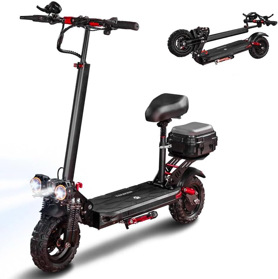 1200W Electric Scooter, with APP, 1200W 48V 13A/18A, 34 /37Miles Range, 34mph, Commuter Electric Scooter with Seat, 440lbs Max Load
