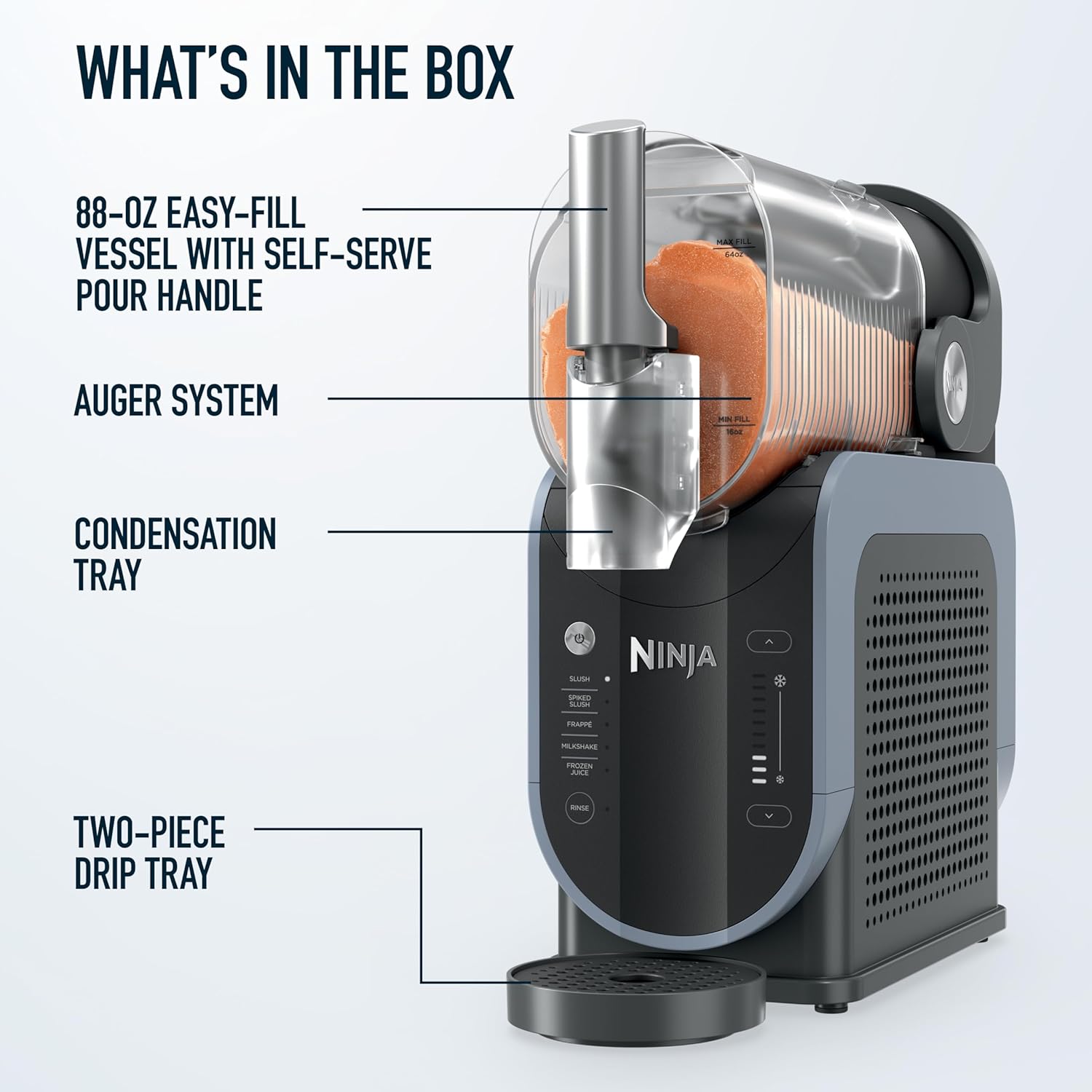 Professional Frozen Drink Maker with RapidChill Technology, 88 oz. Frozen Drink & Slushie Machine, 5 Preset Programs, Frozen Margaritas, Frappés, and More, Orange Mango, FS301OR