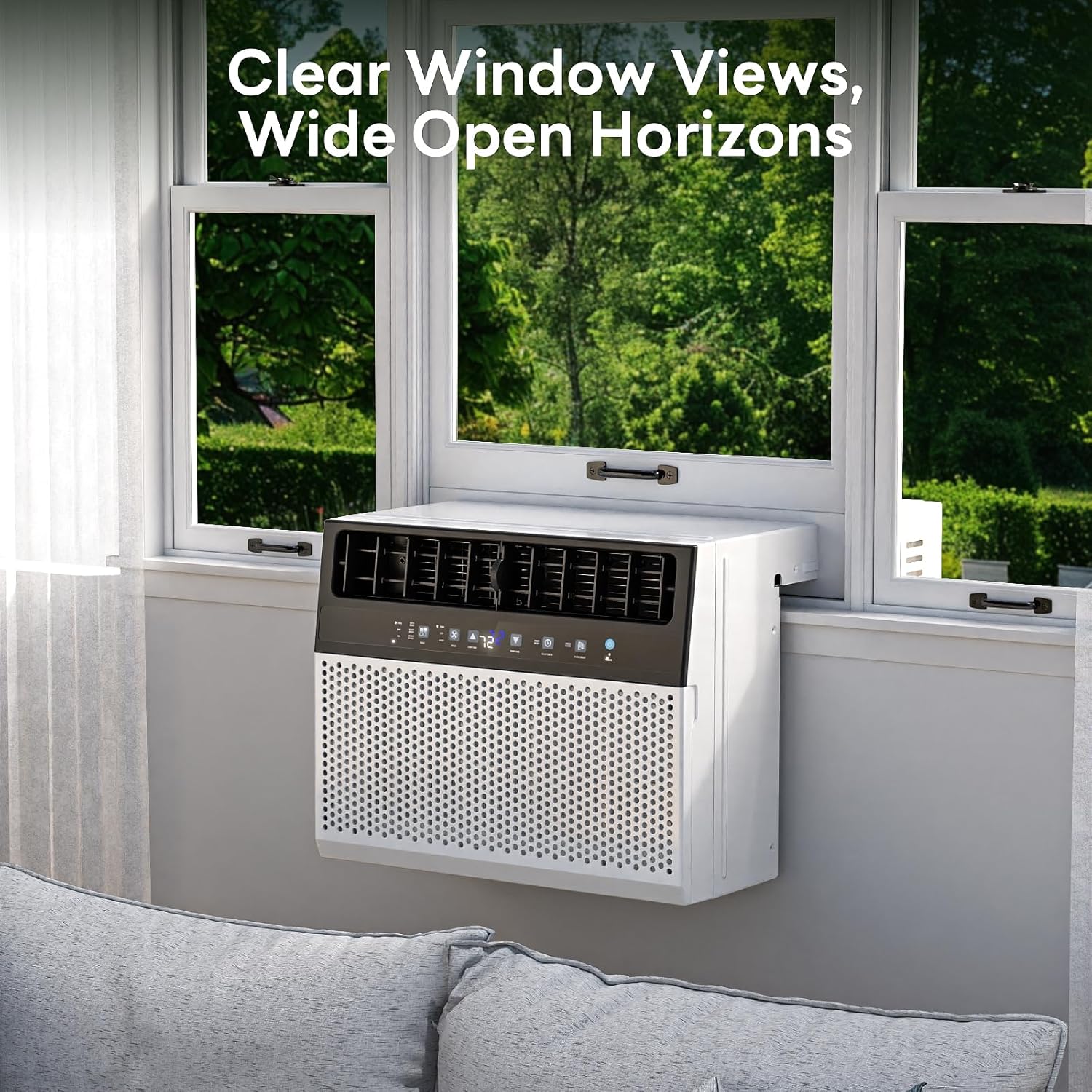U-Shaped Window Air Conditioner Cools up to 550 Sq.Ft., Ultra Quiet Energy-Efficient Cooling, With Remote Control, White