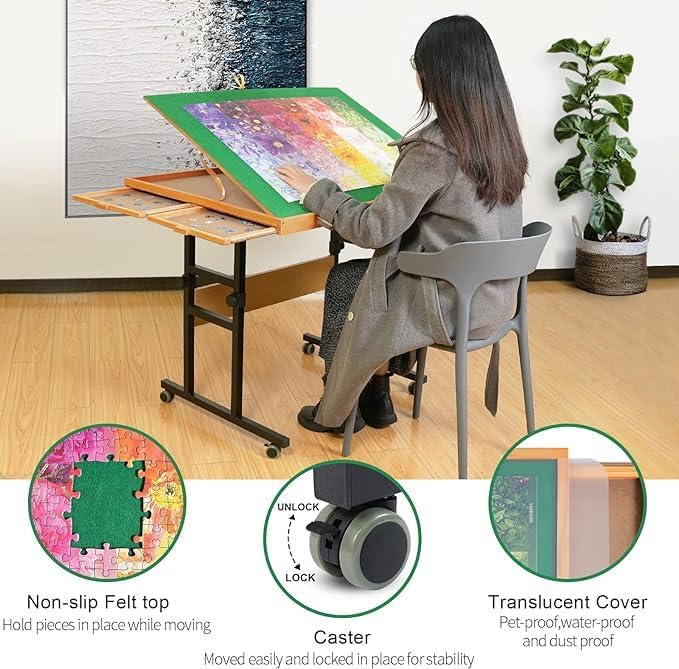 🔥Last Day Only $34 - ALL4JIG Jigsaw Puzzle Table with Legs