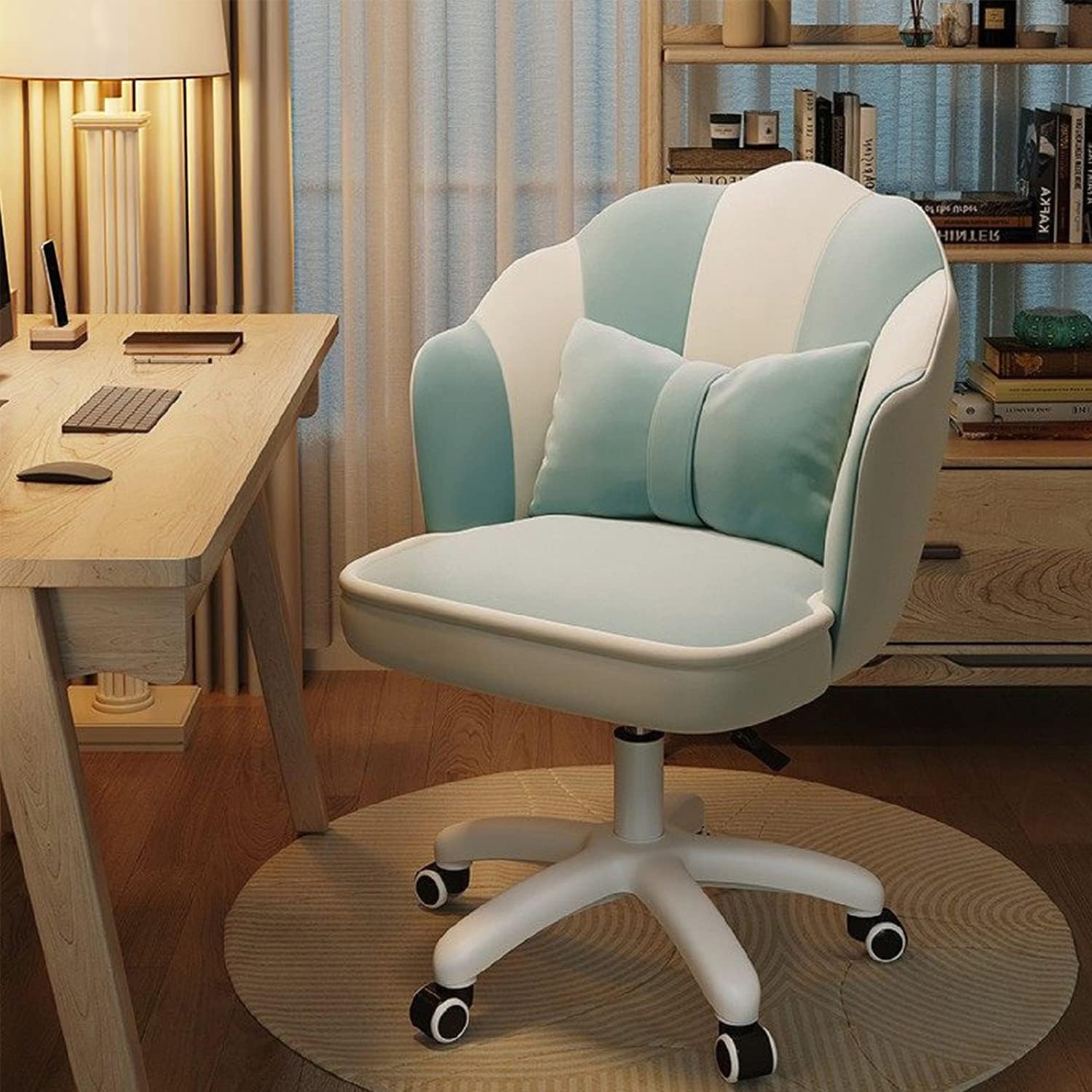 Office Chair Cute Petal Desk Chair, Modern Fabric Home Butterfly Chairs Height Adjustable Chair Makeup Chairs Computer Chairs