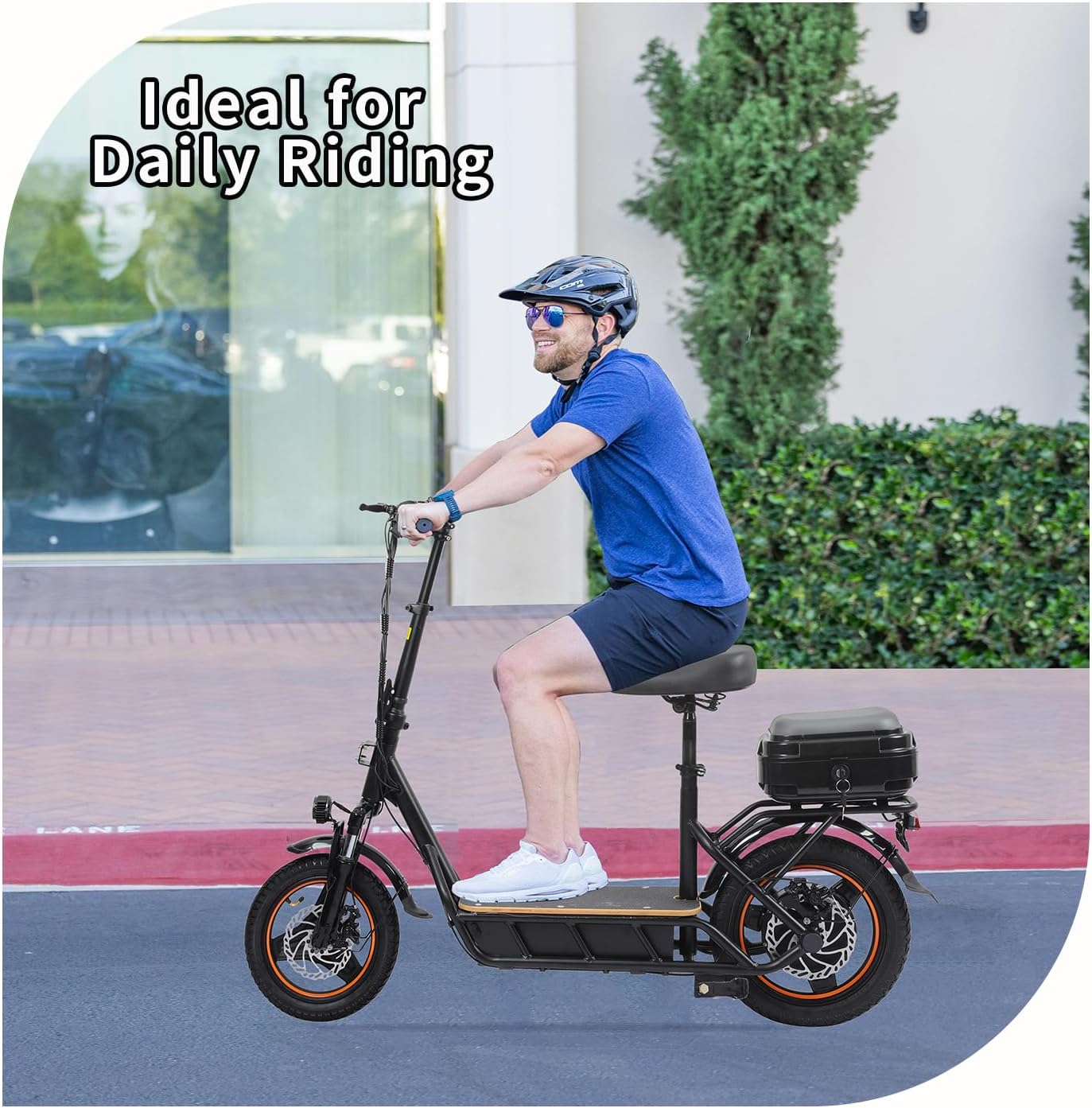 1200W Electric Scooter, with APP, 1200W 48V 13A/18A, 34 /37Miles Range, 34mph, Commuter Electric Scooter with Seat, 440lbs Max Load