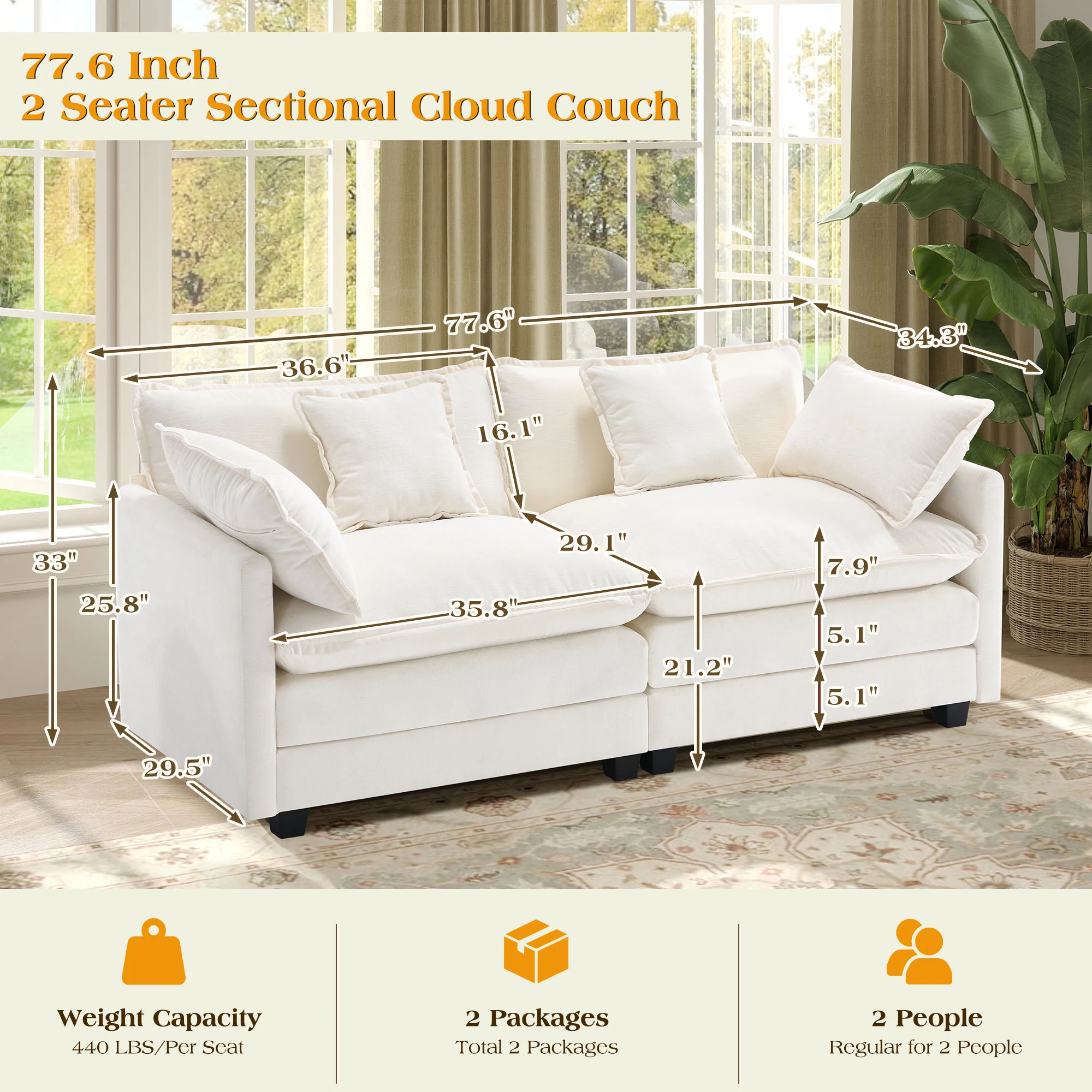 Luxury Thickened Cushion Modular Sofa