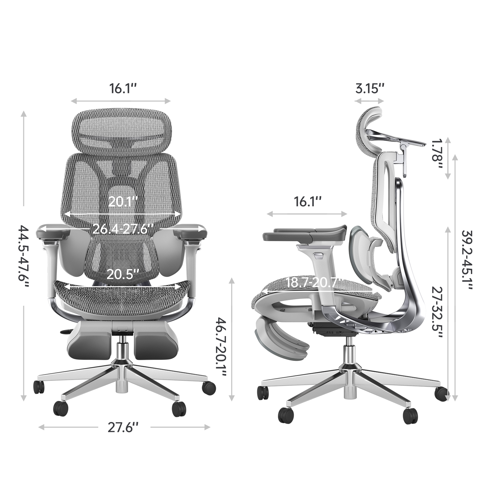 Pro Ergonomic Chair with Footrest