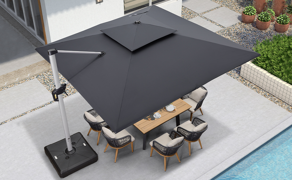 Solar Powered LED Patio Umbrella