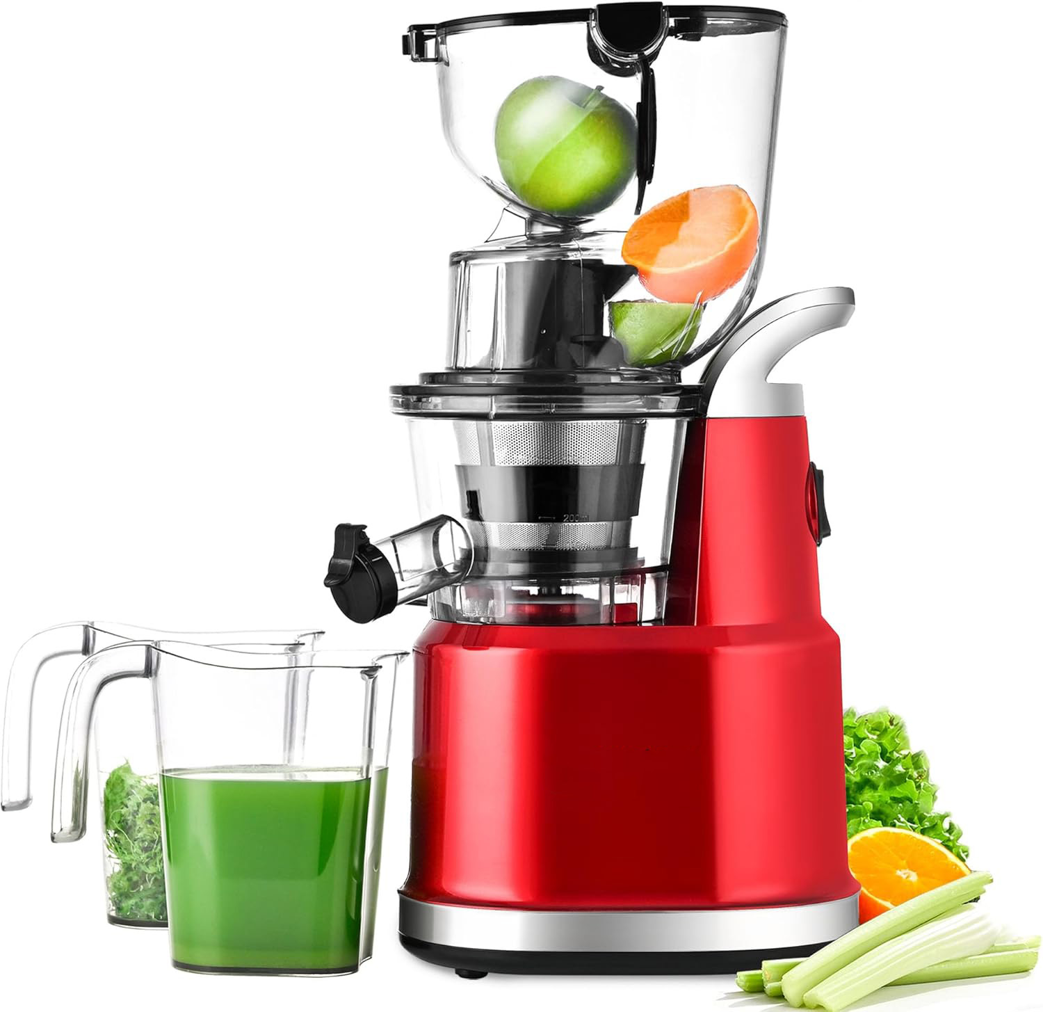 🎉⚡Hot Sale⚡Cold Press Juicer Machines, Kitchen in the Box Slow Masticating Juicers Machine,3.26inch Large Wide Feed Chute Fit Whole Fruits & Vegetables,BPA Free,Easy to Clean (Bright Black)
