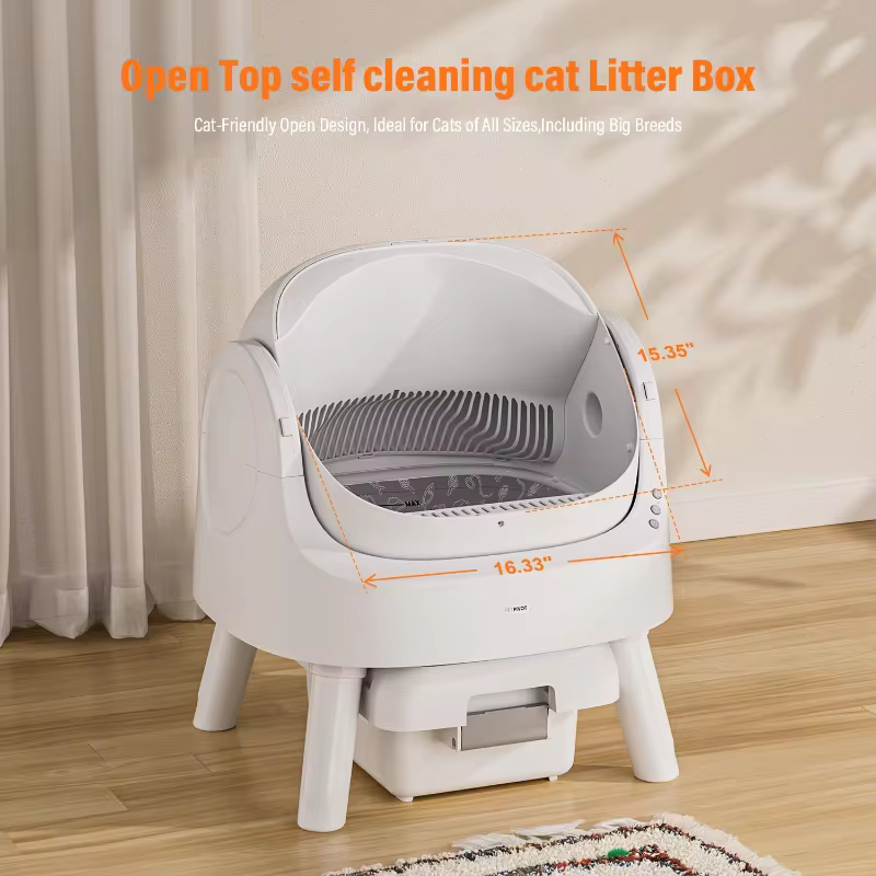 Automatic Cat Litter Box for Multiple Cats with Trash Bags and Litter Mat