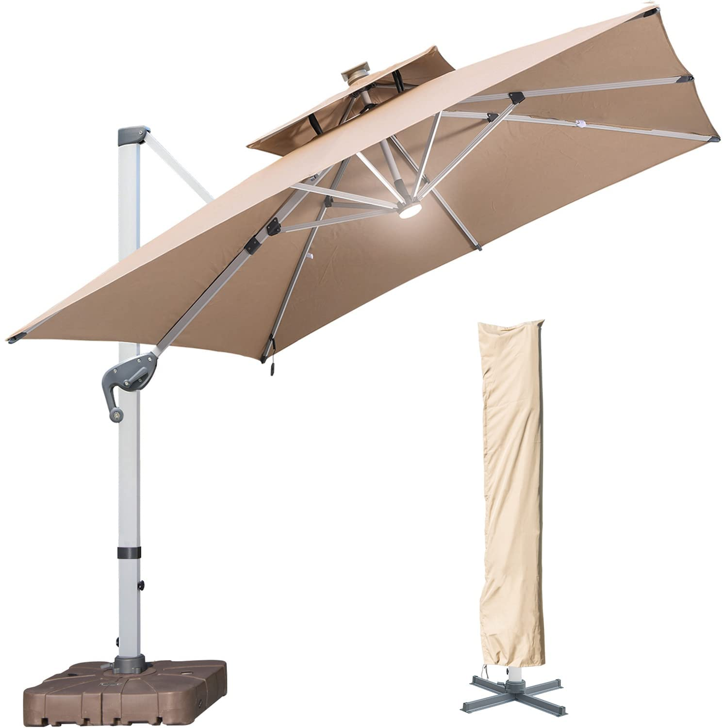 Solar Powered LED Patio Umbrella