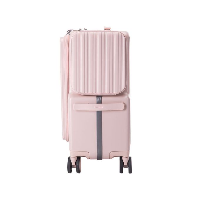 Front opening aluminum frame zipper luggage trolley case