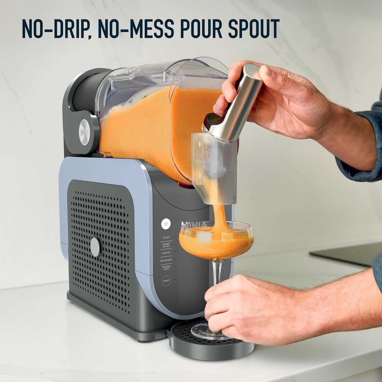 Professional Frozen Drink Maker with RapidChill Technology, 88 oz. Frozen Drink & Slushie Machine, 5 Preset Programs, Frozen Margaritas, Frappés, and More, Orange Mango, FS301OR