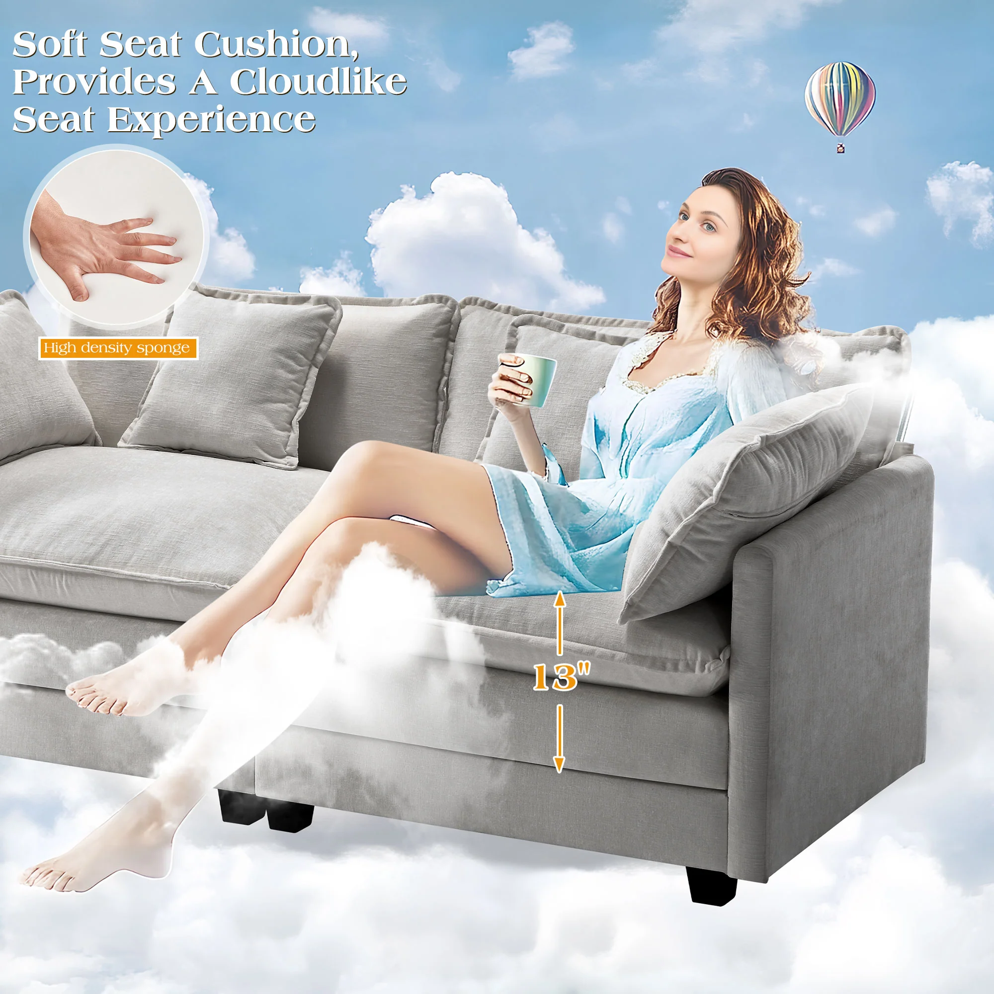 Luxury Thickened Cushion Modular Sofa